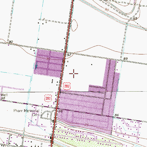 Topographic Map of Universal Estates Colonia, TX