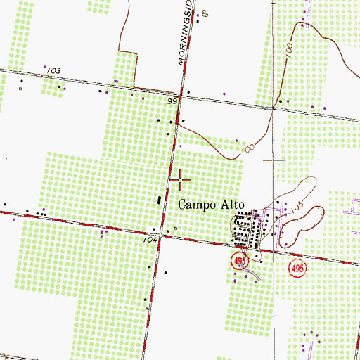 Topographic Map of Val Bar Estate Colonia, TX