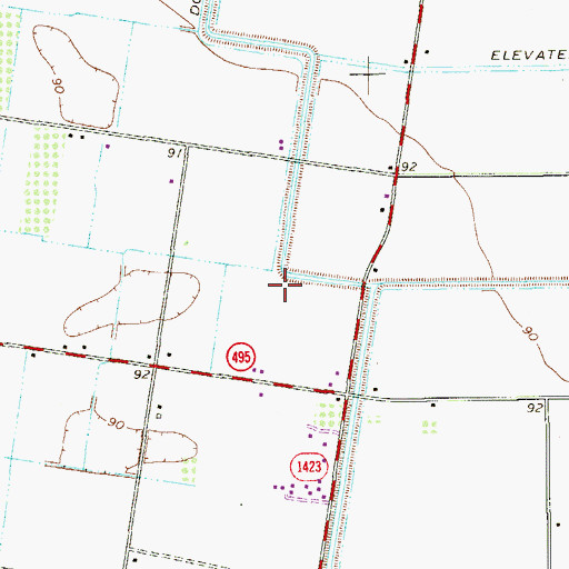 Topographic Map of Val Verde North Colonia, TX