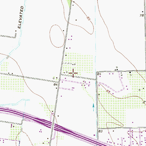 Topographic Map of Victoria Acres Colonia, TX