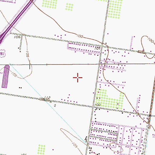 Topographic Map of Villa del Sol Colonia, TX