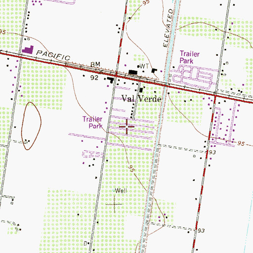 Topographic Map of Village Grove Number 2 Colonia, TX