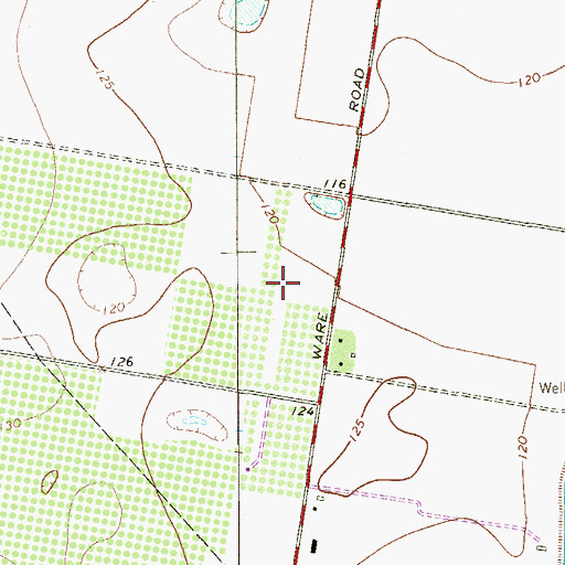 Topographic Map of Ware Country Colonia, TX