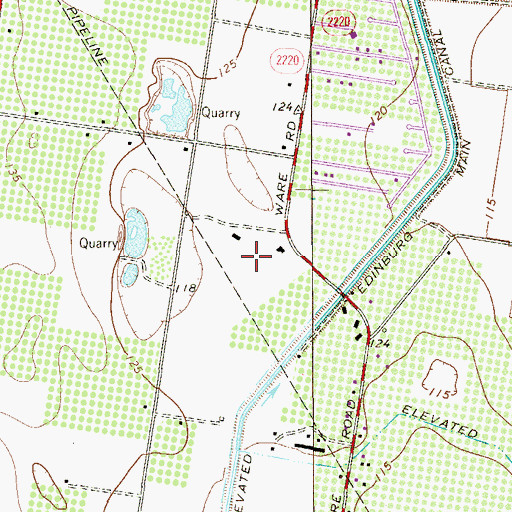 Topographic Map of Ware Estates Colonia, TX