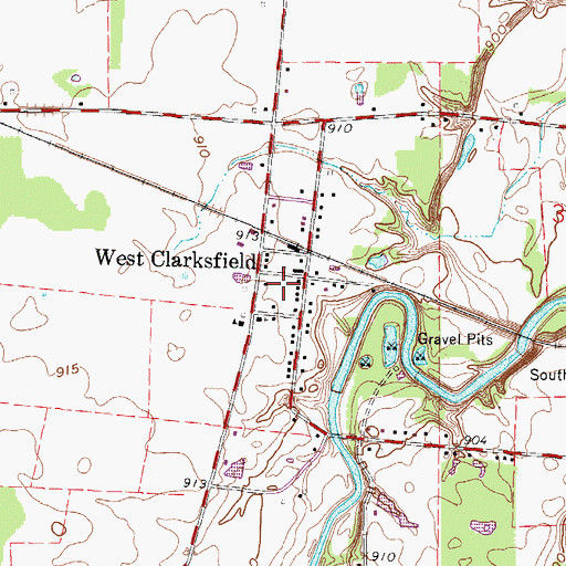 Topographic Map of West Clarksfield Post Office (historical), OH