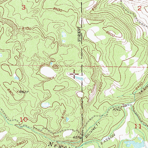 Topographic Map of Bennett Dam, CO