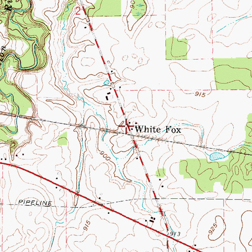 Topographic Map of Whitefox Post Office (historical), OH