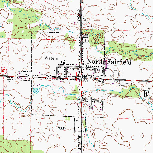 Topographic Map of North Fairfield Post Office, OH