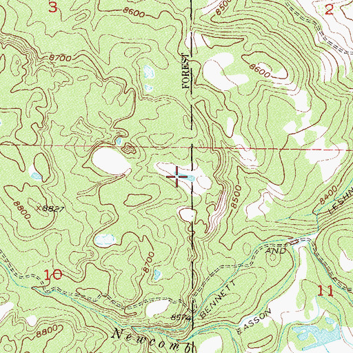 Topographic Map of Bennett Reservoir, CO
