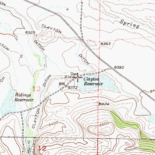 Topographic Map of Clayton Dam, CO