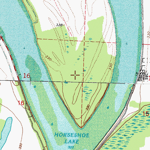 Topographic Map of Horseshoe Lake Nature Preserve, IL