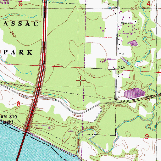 Topographic Map of Massac Forest Nature Preserve, IL