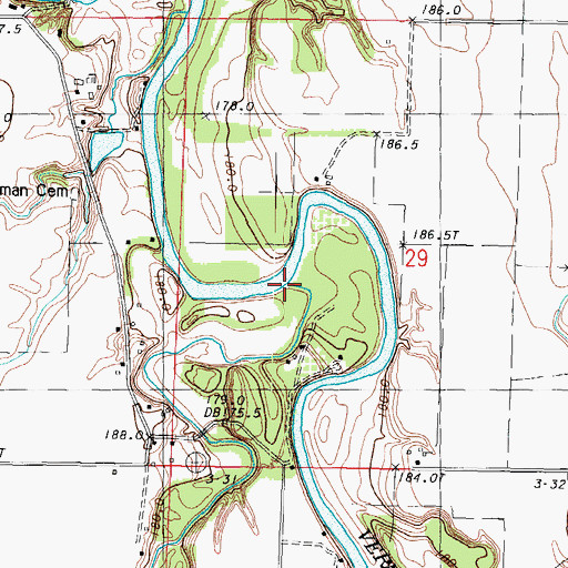 Topographic Map of Long Point Creek, IL
