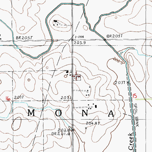 Topographic Map of Mona Township Cemetery, IL