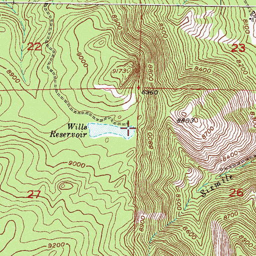 Topographic Map of Wills Dam, CO