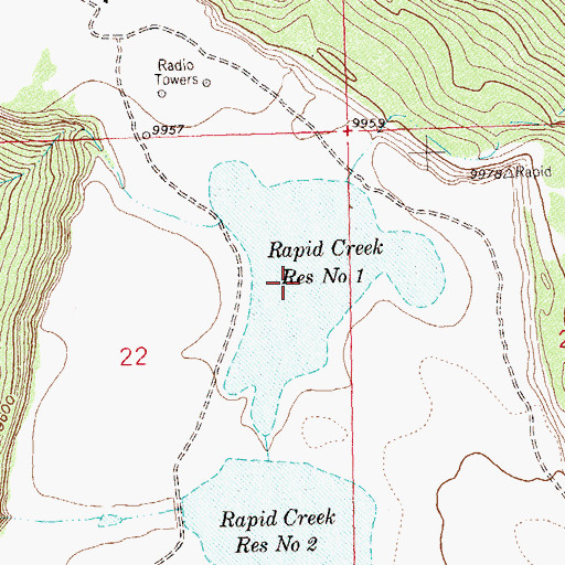 Topographic Map of Rapid Creek Number 1 Dam, CO