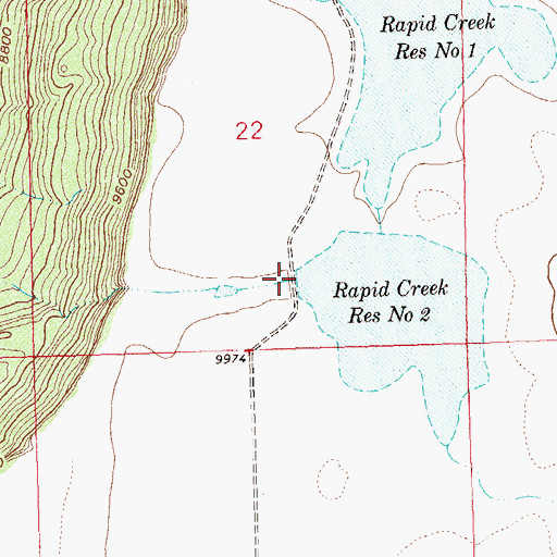 Topographic Map of Rapid Creek Number 2 Dam, CO