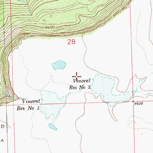 Topographic Map of Vincent Number 2 Dam, CO