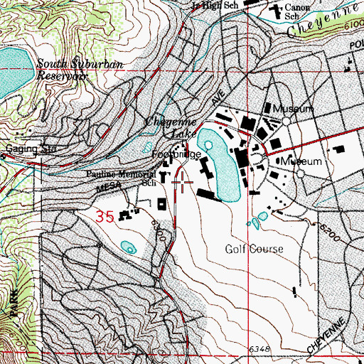 Topographic Map of Cheyenne Lake, CO