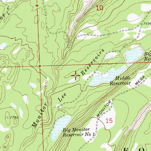 Topographic Map of Middle Monitor Dam, CO