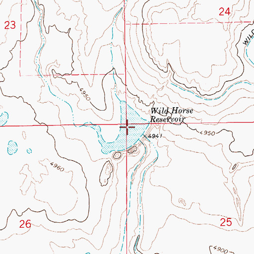 Topographic Map of Wildhorse Number 1 Dam, CO