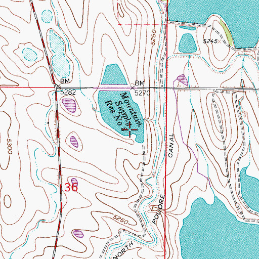Topographic Map of Mountain Supply Number 8 Dam, CO