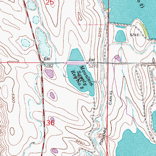 Topographic Map of Mountain Supply Reservoir Number 8, CO
