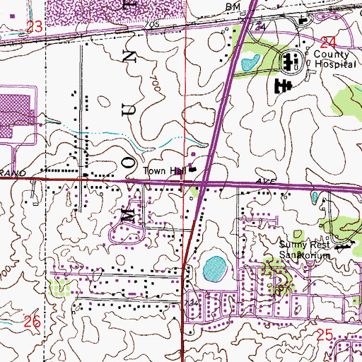 Topographic Map of Mount Pleasant, WI