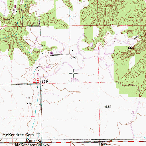 Topographic Map of Doris Westfall Prairie Restoration Nature Preserve, IL