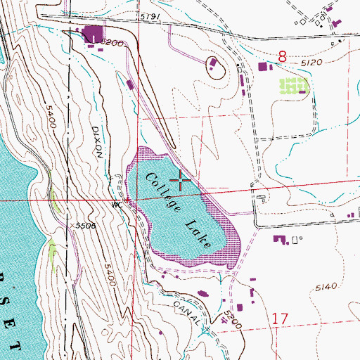 Topographic Map of College Number 3 Dam, CO