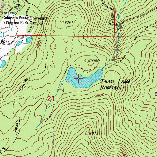 Topographic Map of Pennock Creek Reservoir, CO