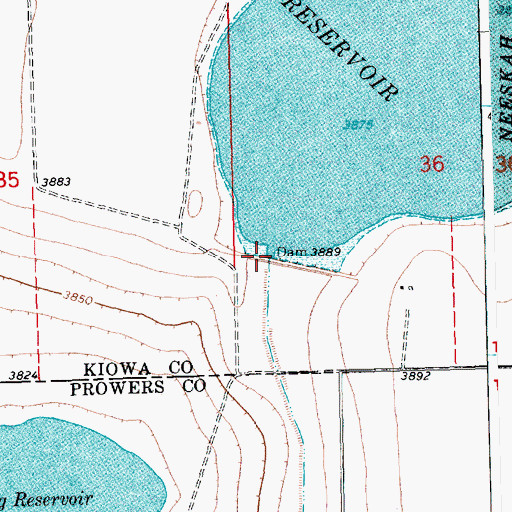 Topographic Map of Queen Dam, CO