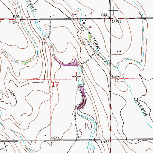 Topographic Map of Wykert Reservoir Number 2, CO