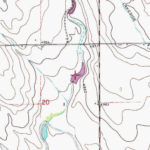 Topographic Map of Wykert Number 4 Reservoir, CO