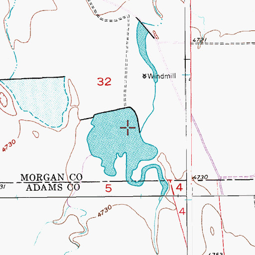 Topographic Map of Baseline Dam, CO