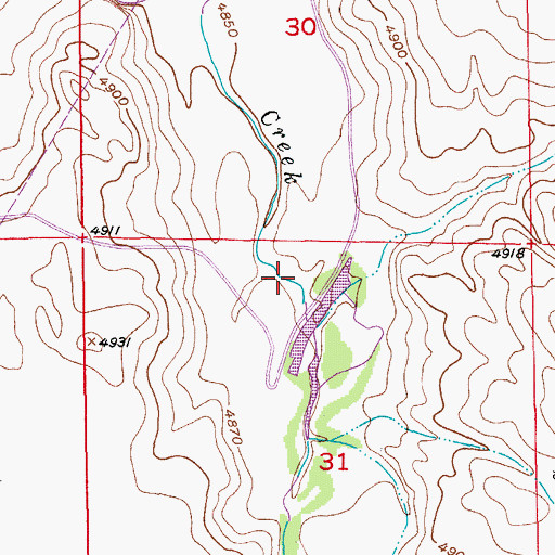 Topographic Map of Bramkamp Reservoir, CO