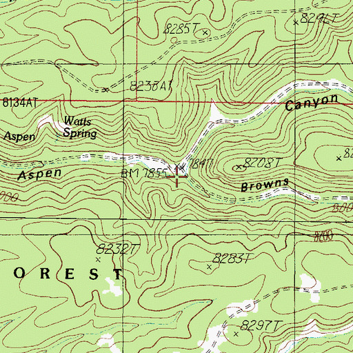 Topographic Map of Browns Canyon, AZ