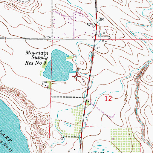 Topographic Map of Mountain Supply Number 9 Dam, CO