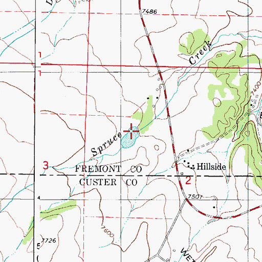 Topographic Map of Hook Dam, CO