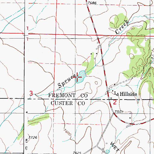 Topographic Map of Hook Reservoir, CO