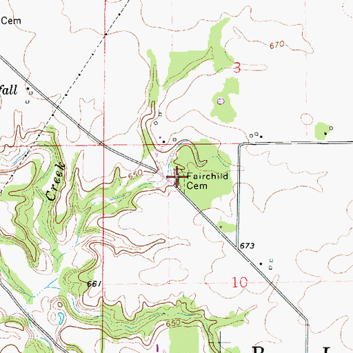 Topographic Map of Fairchild Cemetery Savanna Nature Preserve, IL
