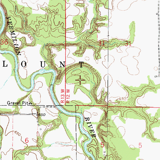 Topographic Map of Horseshoe Bottom Nature Preserve, IL