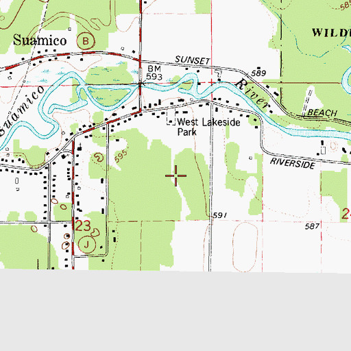 Topographic Map of Village of Suamico, WI