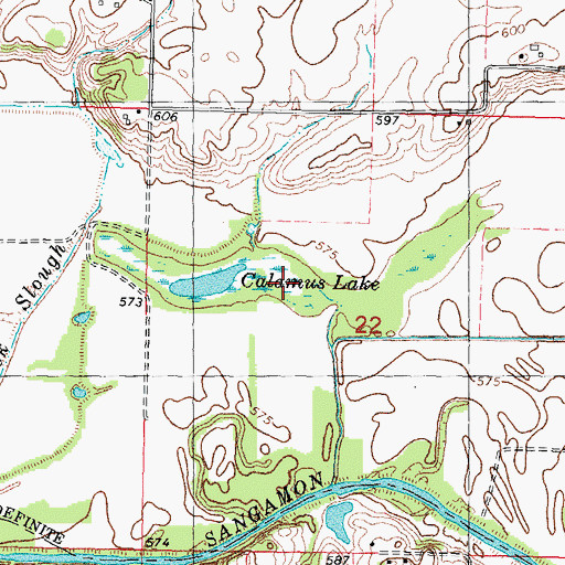 Topographic Map of Calamus Lake Nature Preserve, IL