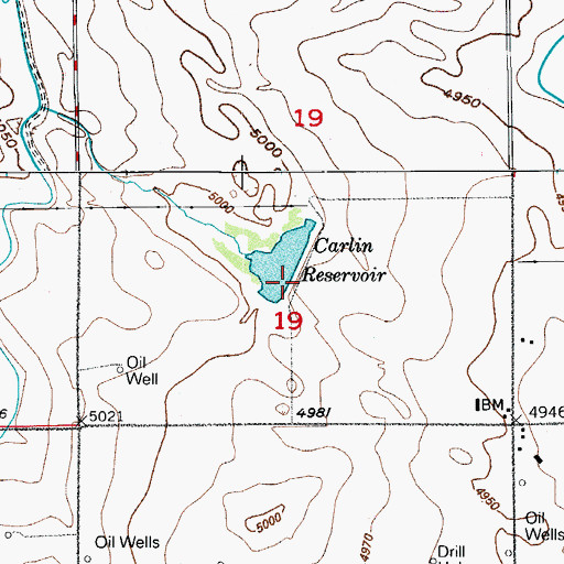 Topographic Map of Carlin Dam, CO