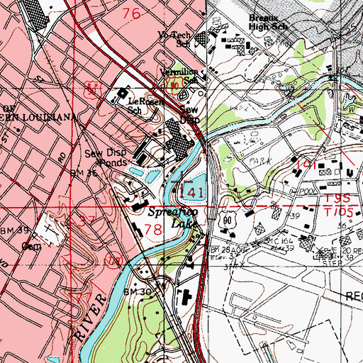 Topographic Map of Acadian Cultural Center, LA