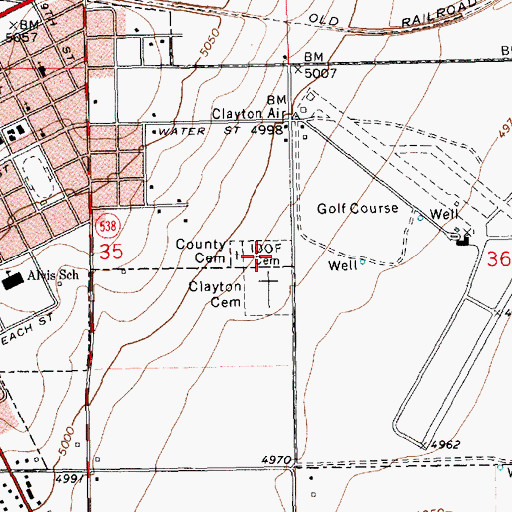 Topographic Map of County Cemetery, NM
