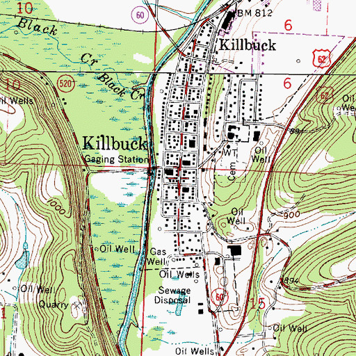 Topographic Map of Killbuck Post Office, OH