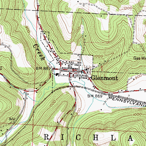 Topographic Map of Glenmont Post Office, OH