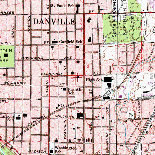 Topographic Map of Bethel Jewish Synagogue, IL